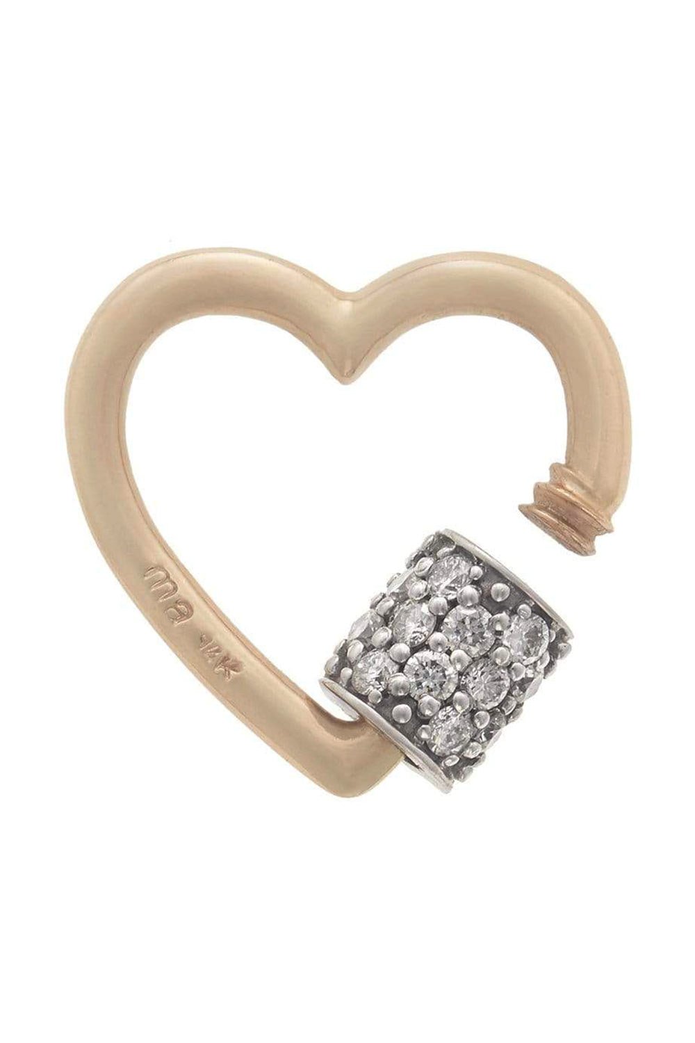 MARLA AARON-Stoned Heartlock with Diamonds-YELLOW GOLD