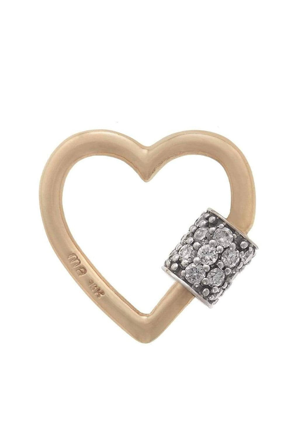 MARLA AARON-Stoned Heartlock with Diamonds-YELLOW GOLD