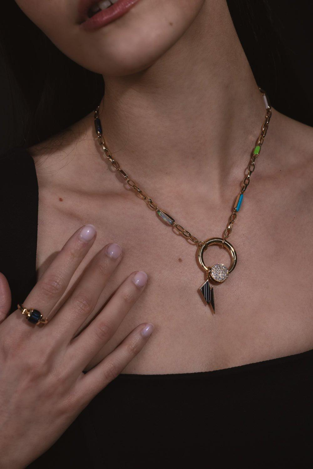 MARLA AARON-Stoned Musgrave Lock-YELLOW GOLD
