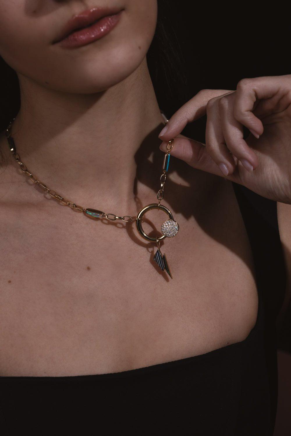 MARLA AARON-Stoned Musgrave Lock-YELLOW GOLD