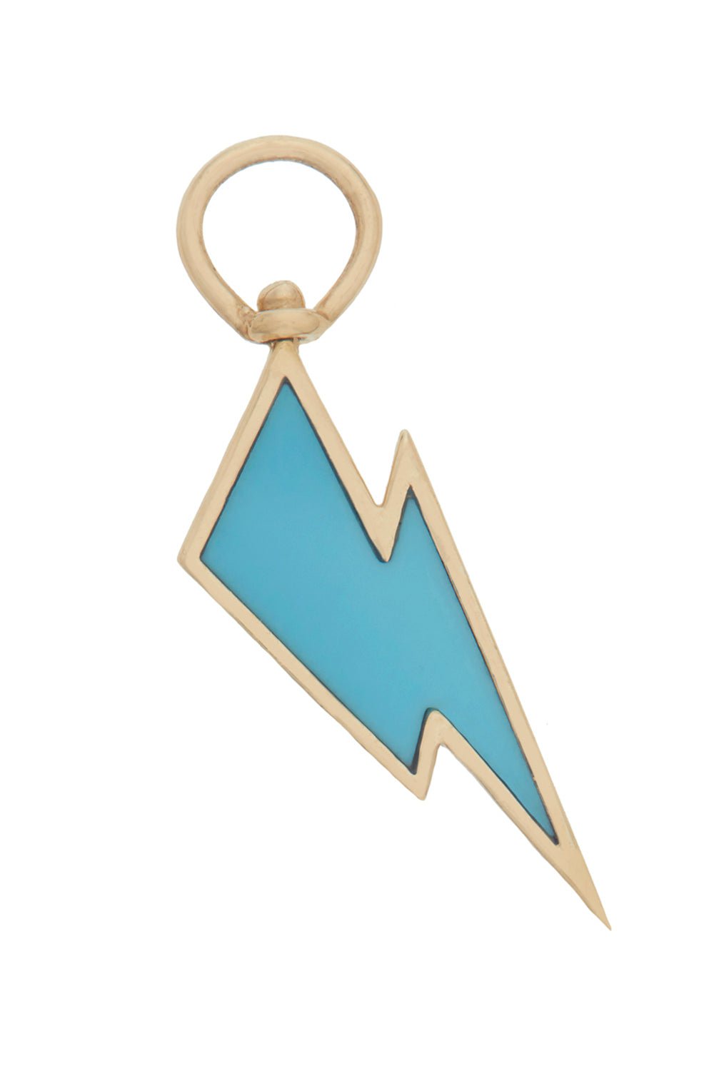 MARLA AARON-Turquoise Lightening Bolt Charm-YELLOW GOLD
