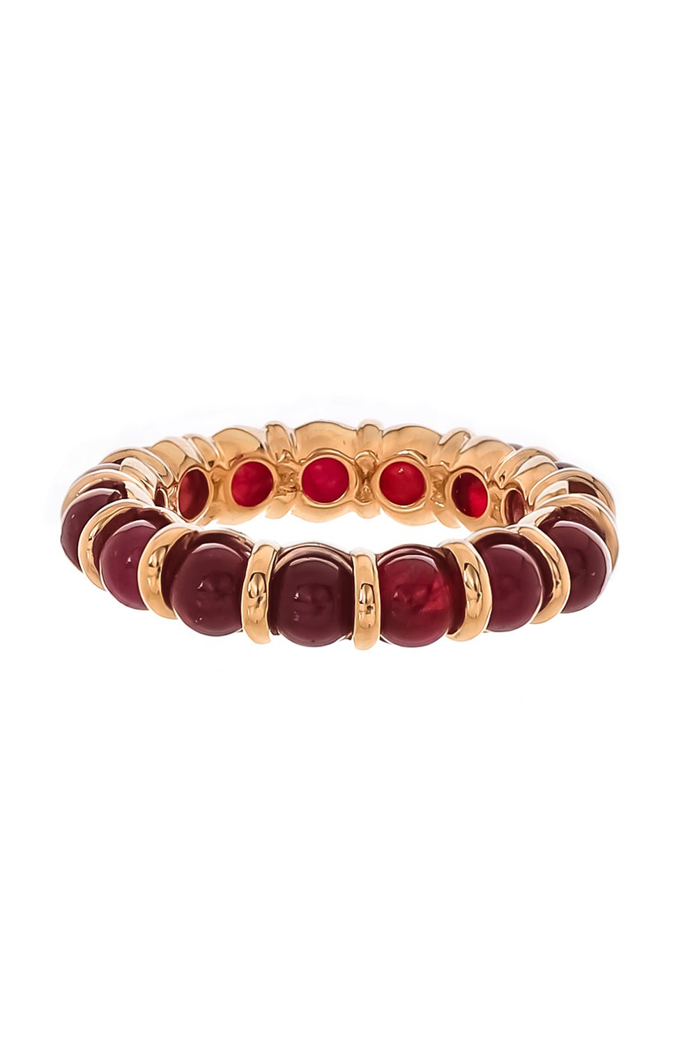 MARLA AARON-Greenland Ruby Roll Sphere Ring-ROSE GOLD