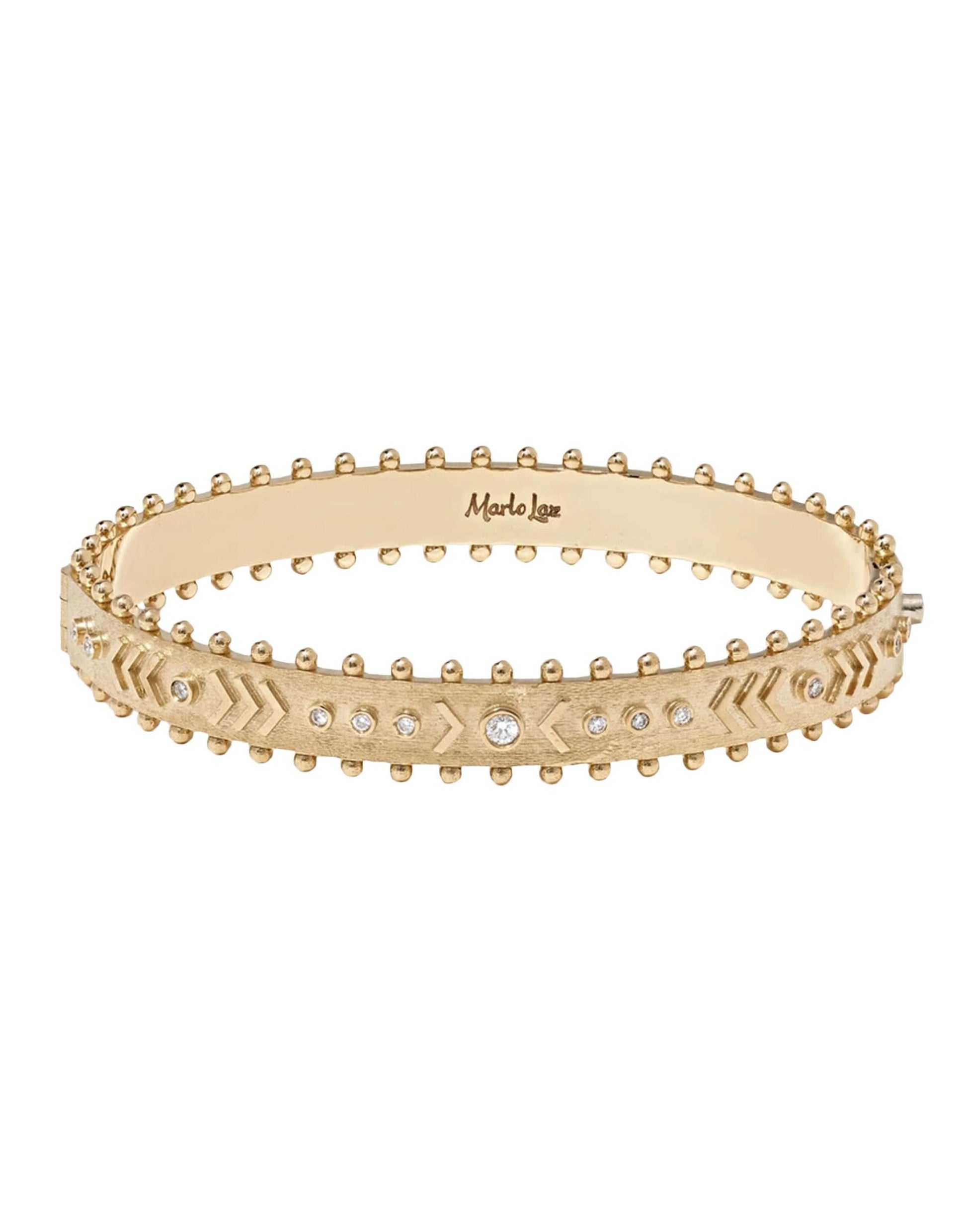 MARLO LAZ-Diamond Protection Bangle-YELLOW GOLD