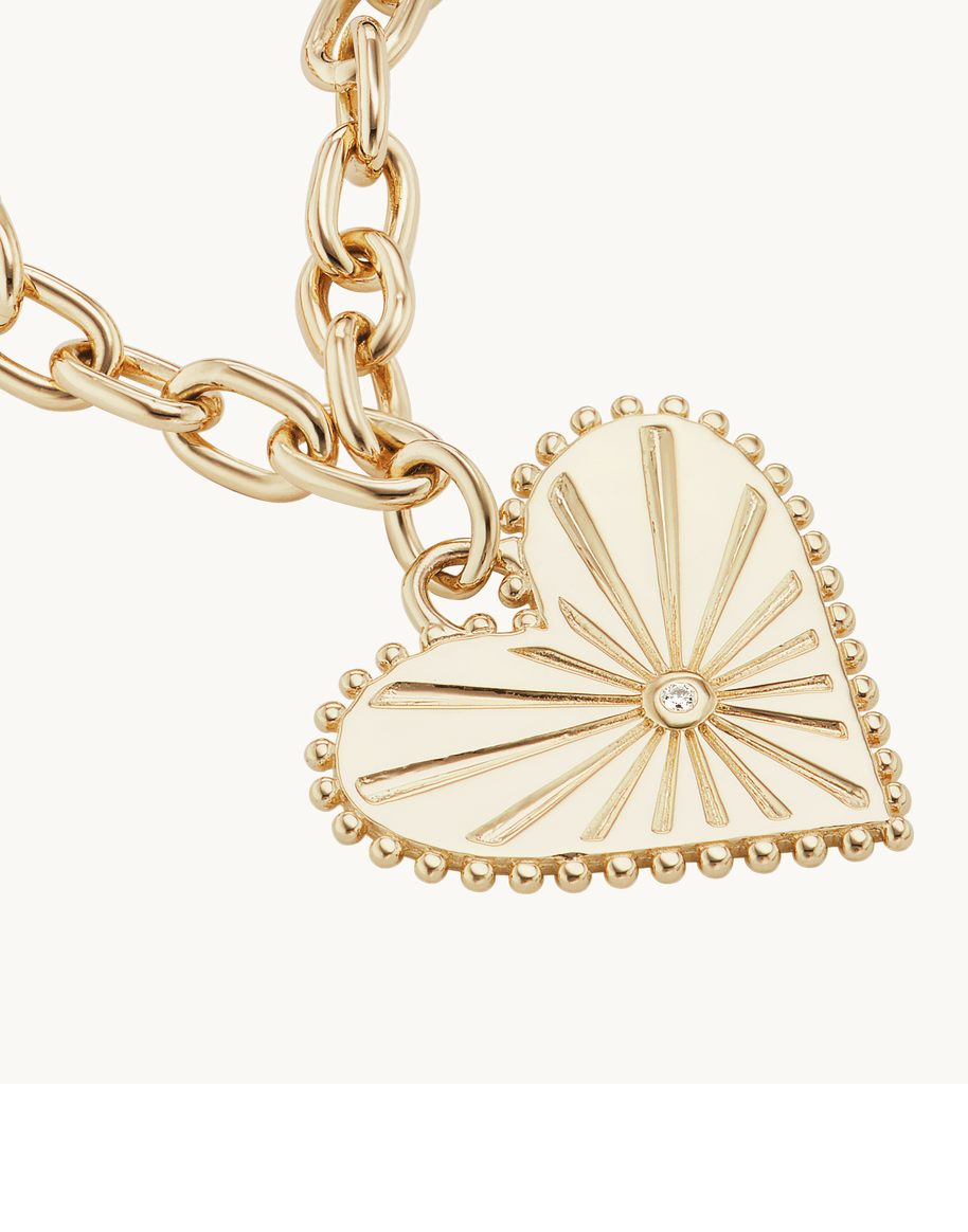 MARLO LAZ-Pour Toujours Heart Bracelet-YELLOW GOLD