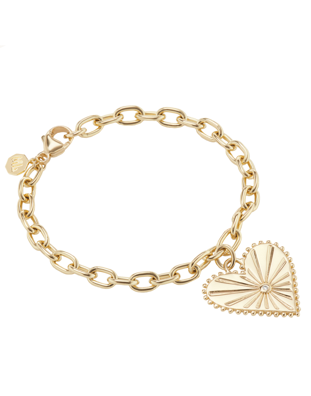 MARLO LAZ-Pour Toujours Heart Bracelet-YELLOW GOLD