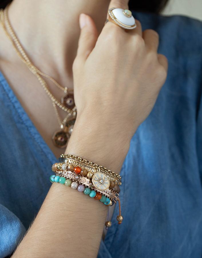 MARLO LAZ-Je Porte Bonheur Slim Cuff-YELLOW GOLD