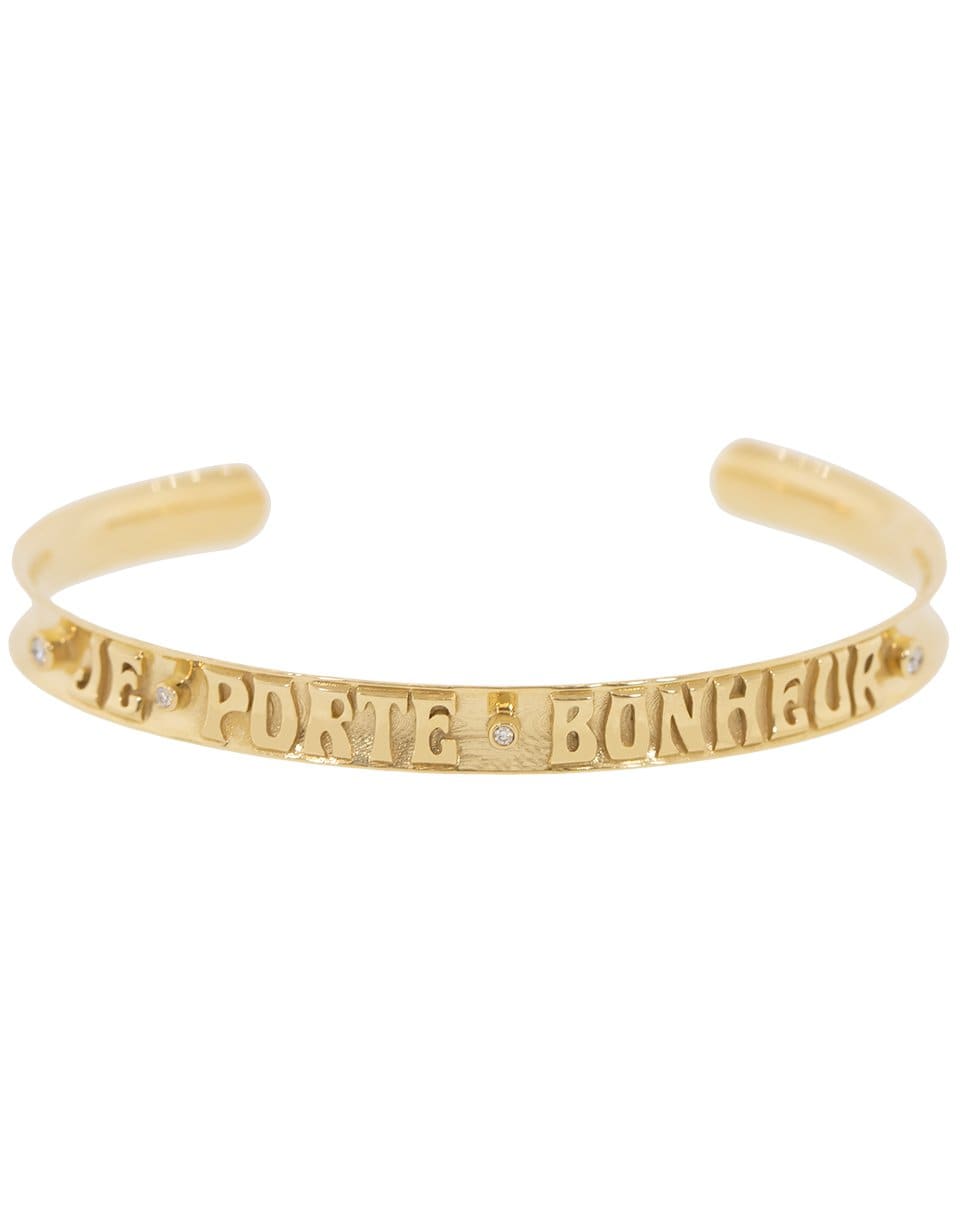 MARLO LAZ-Je Porte Bonheur Slim Cuff-YELLOW GOLD