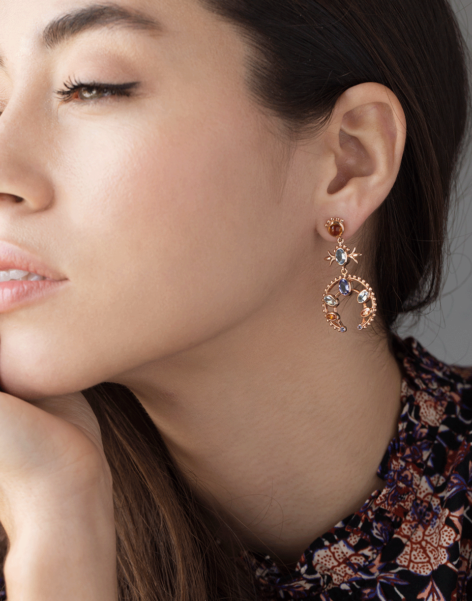 MARLO LAZ-Squash Blossom Earrings-ROSE GOLD