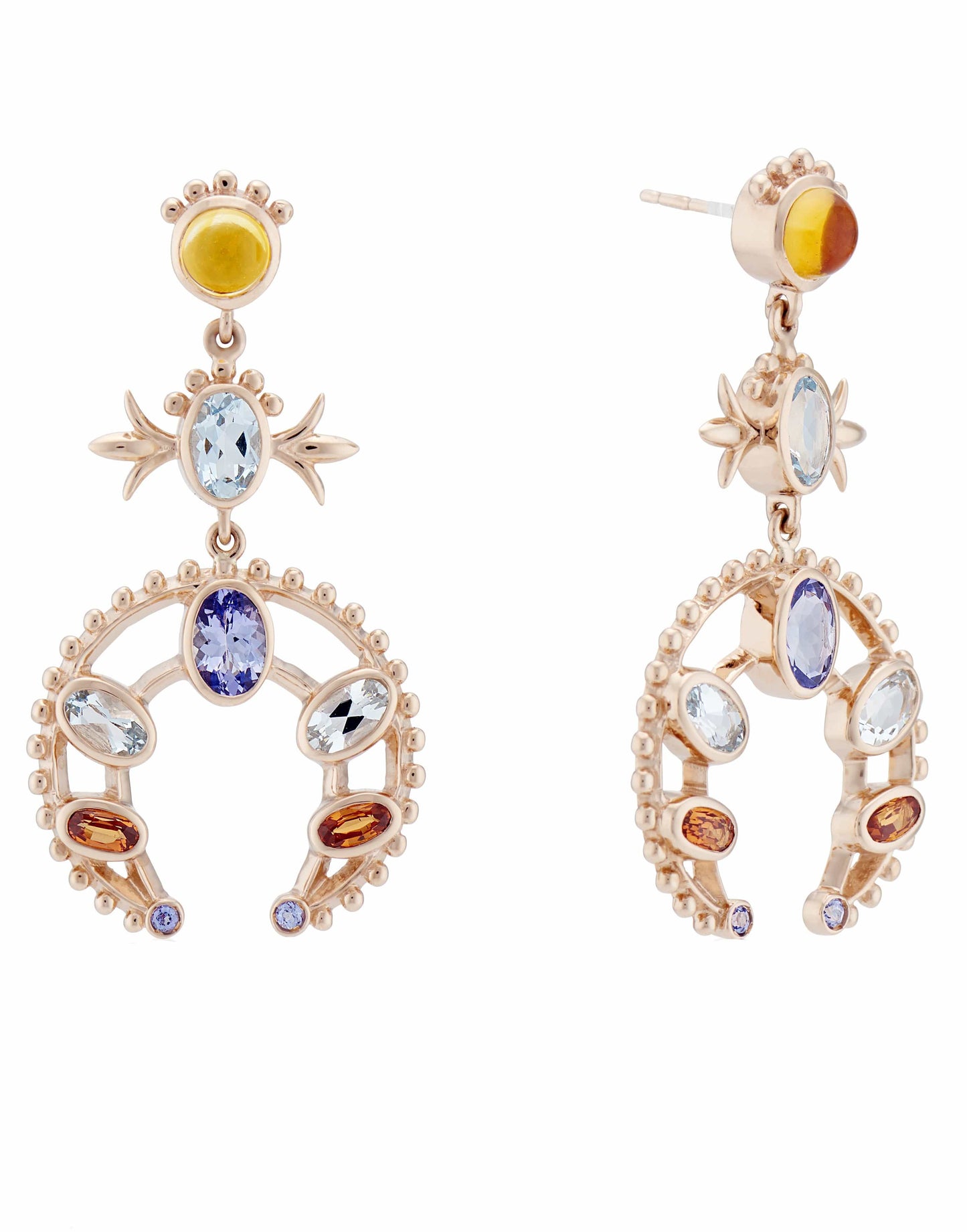 MARLO LAZ-Squash Blossom Earrings-ROSE GOLD