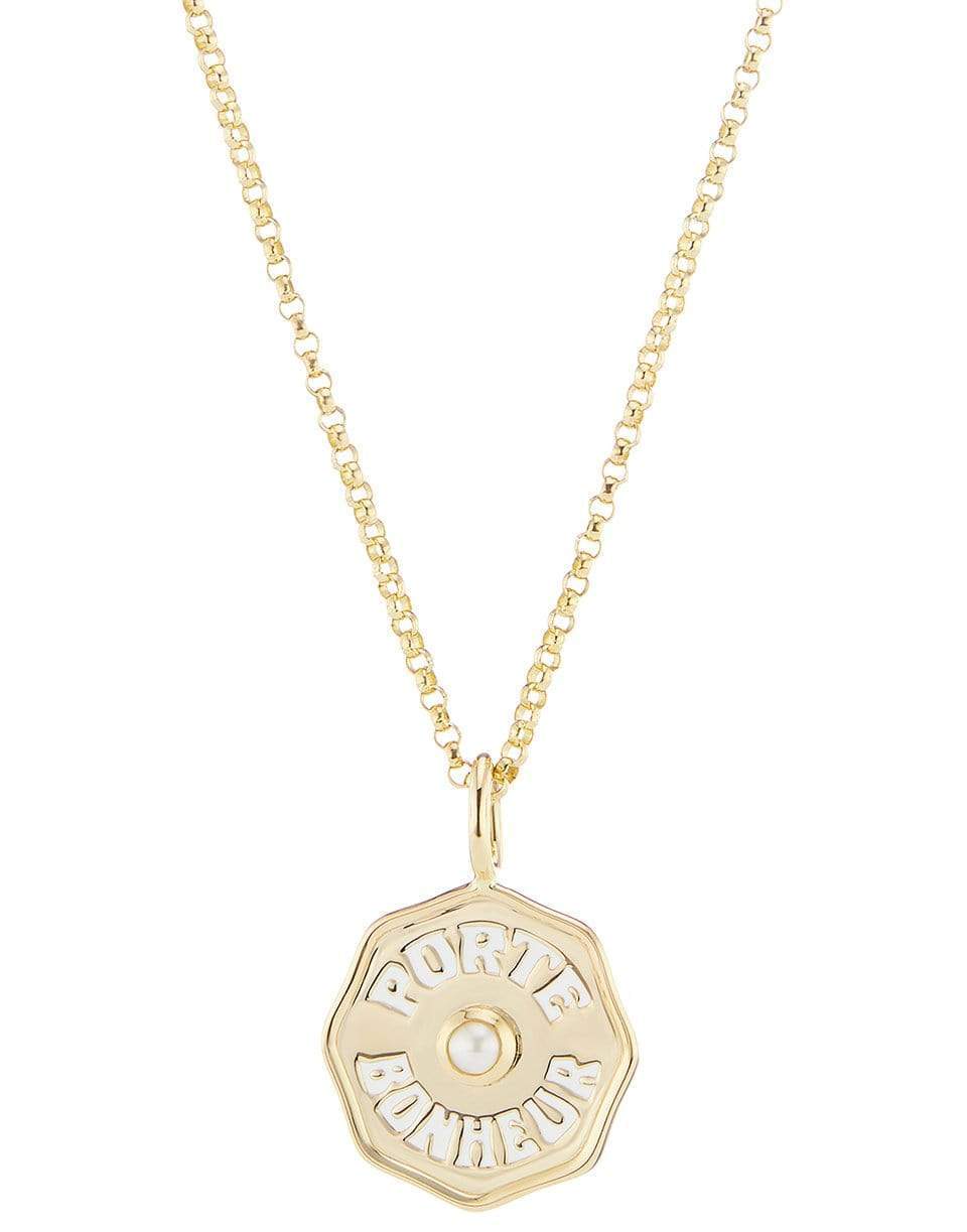 MARLO LAZ-Mini Porte Bonheur Pearl Necklace-YELLOW GOLD