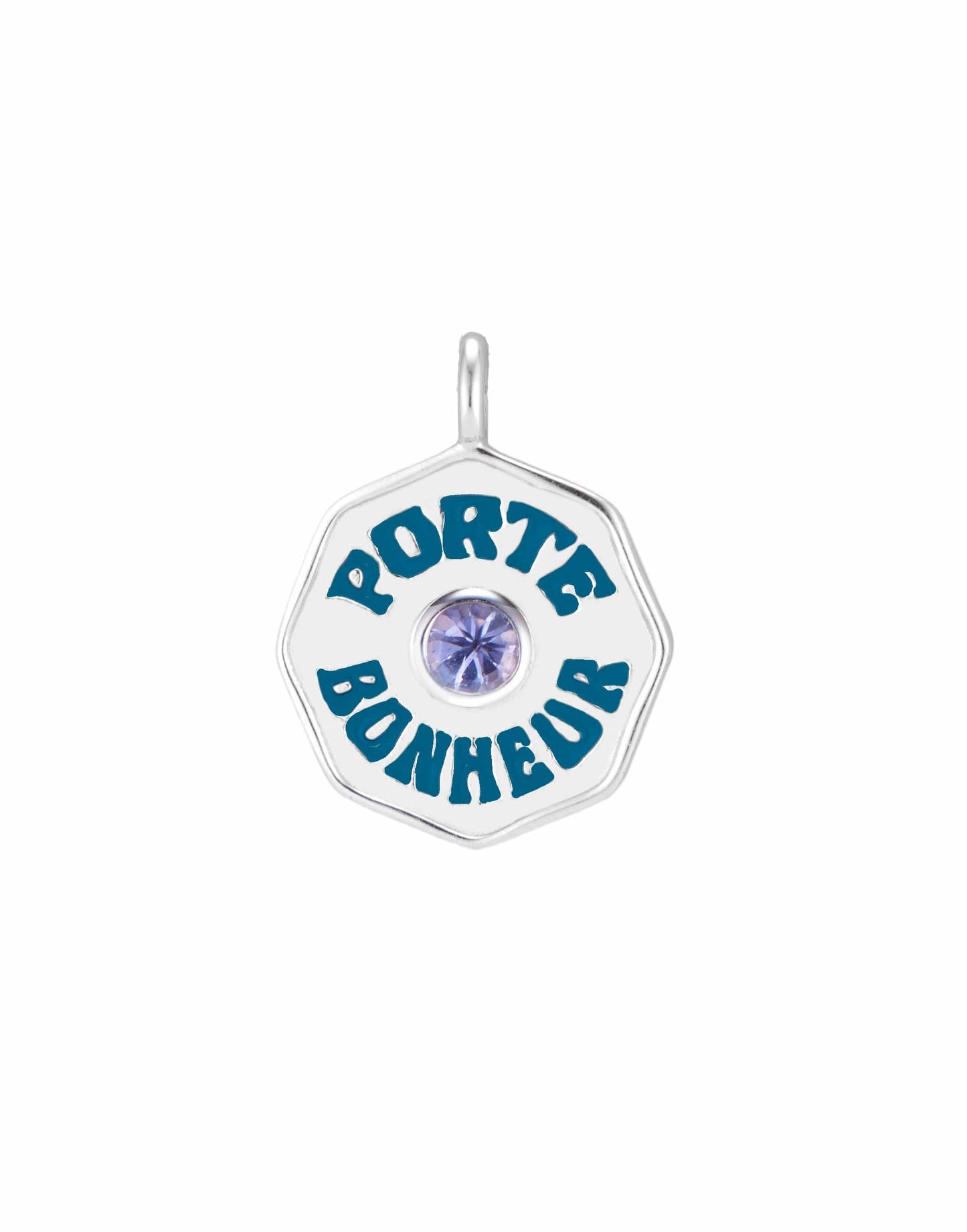 MARLO LAZ-Tanzanite Porte Bonheur Charm-WHITE GOLD