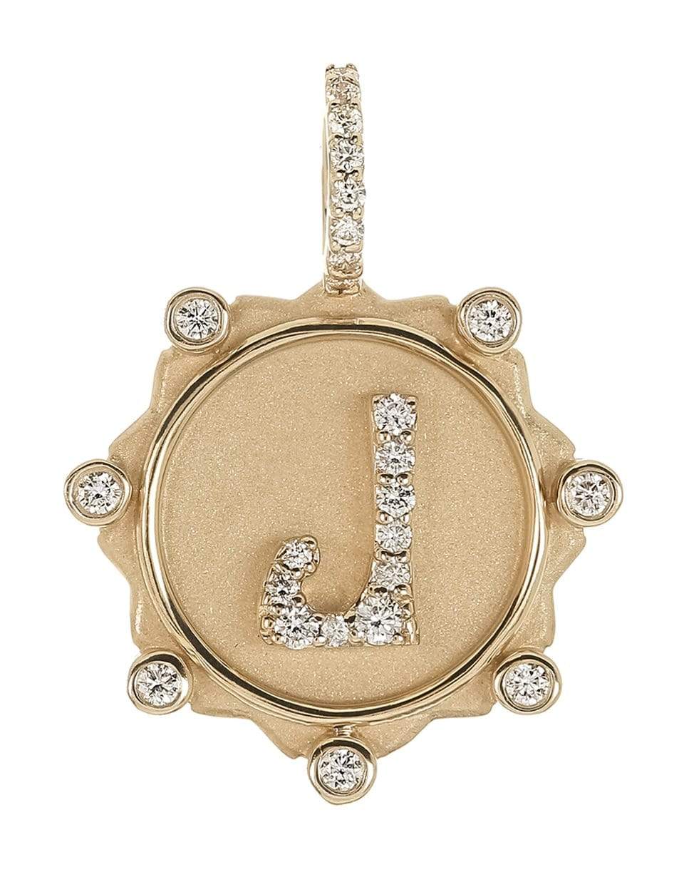 MARLO LAZ-J Pave Initial Coin Charm-YELLOW GOLD