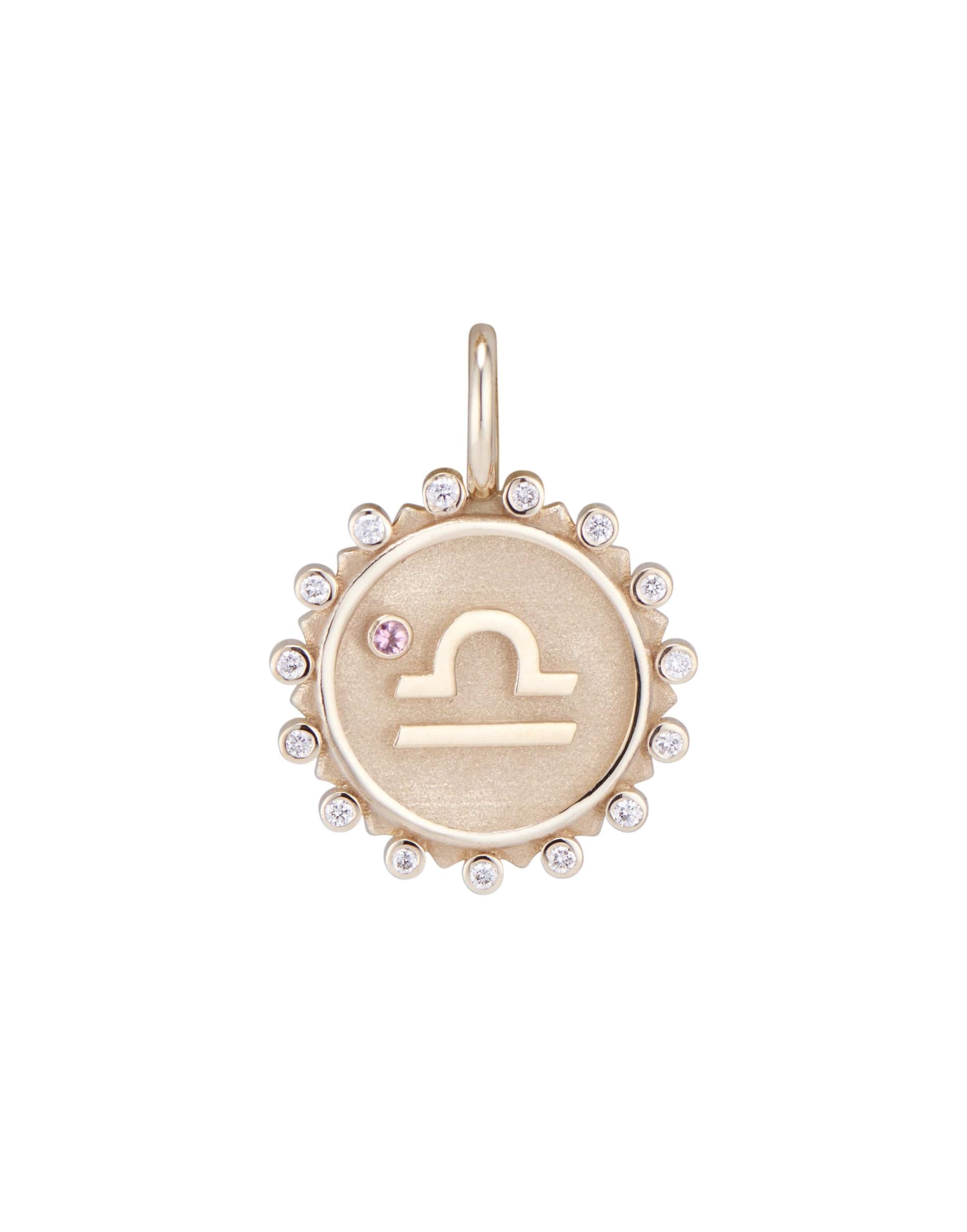 MARLO LAZ-Libra Diamond Charm-YELLOW GOLD
