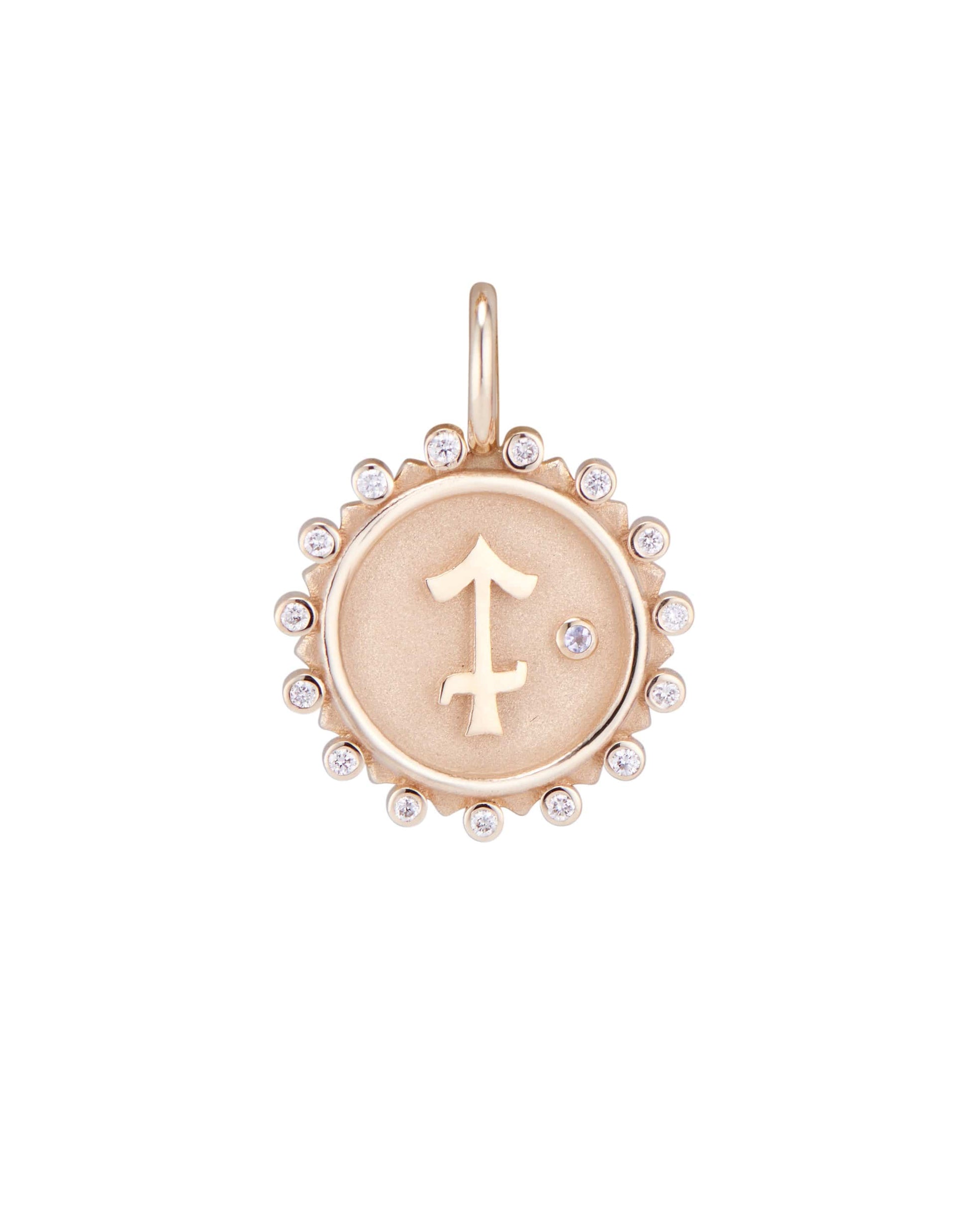 MARLO LAZ-Sagittarius Diamond Charm-YELLOW GOLD
