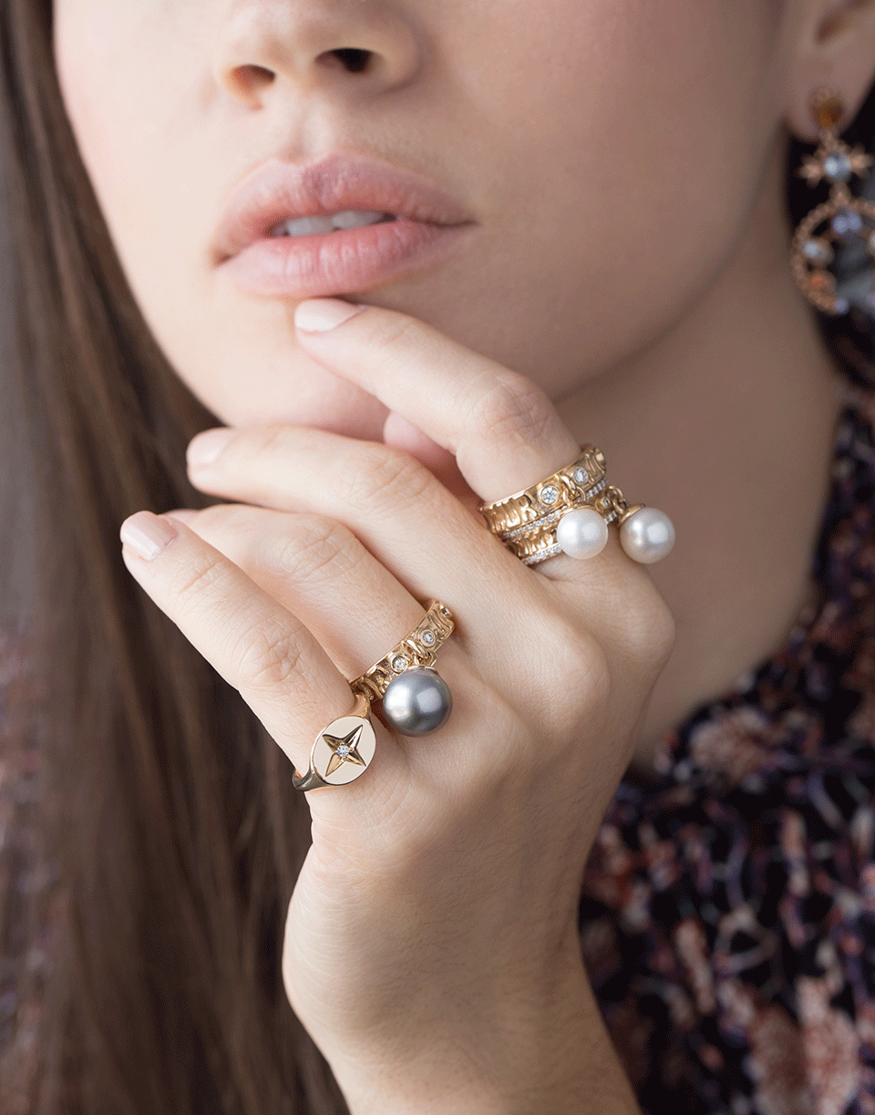 MARLO LAZ-Guiding Star Pinky Ring-YELLOW GOLD