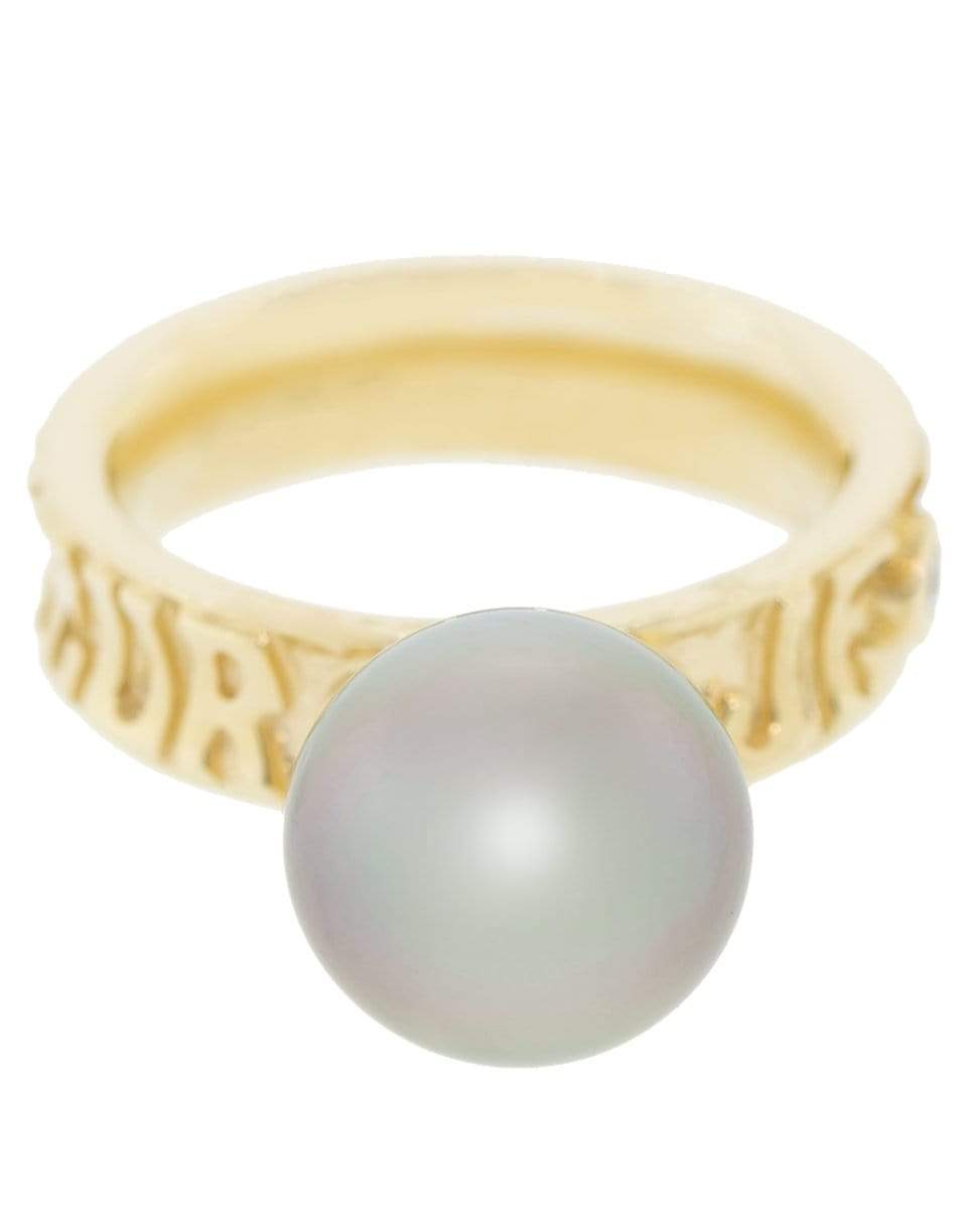MARLO LAZ-Dancing Tahitian Pearl Ring Wide-YELLOW GOLD