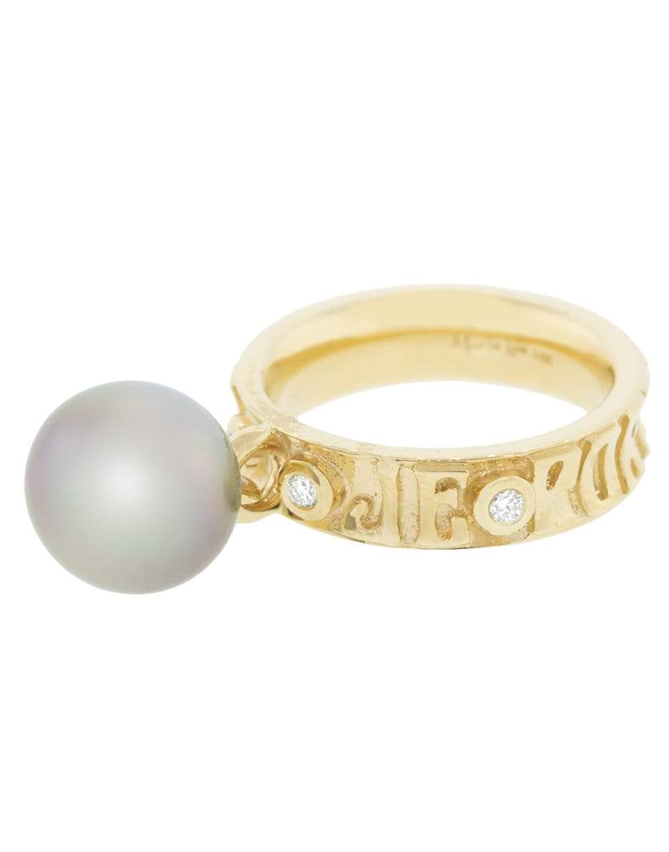 MARLO LAZ-Dancing Tahitian Pearl Ring Wide-YELLOW GOLD