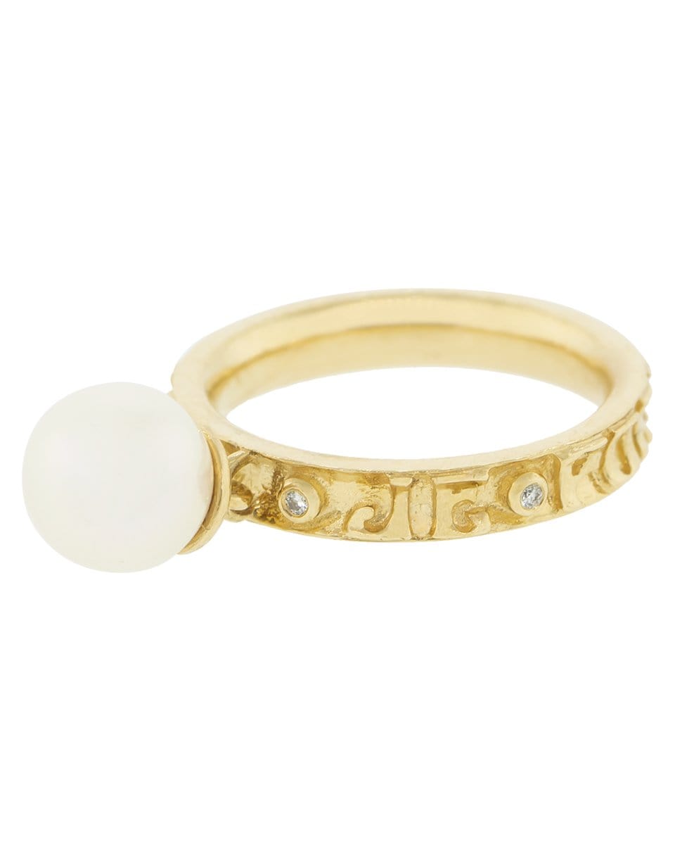 MARLO LAZ-Dancing Pearl Ring Narrow-YELLOW GOLD