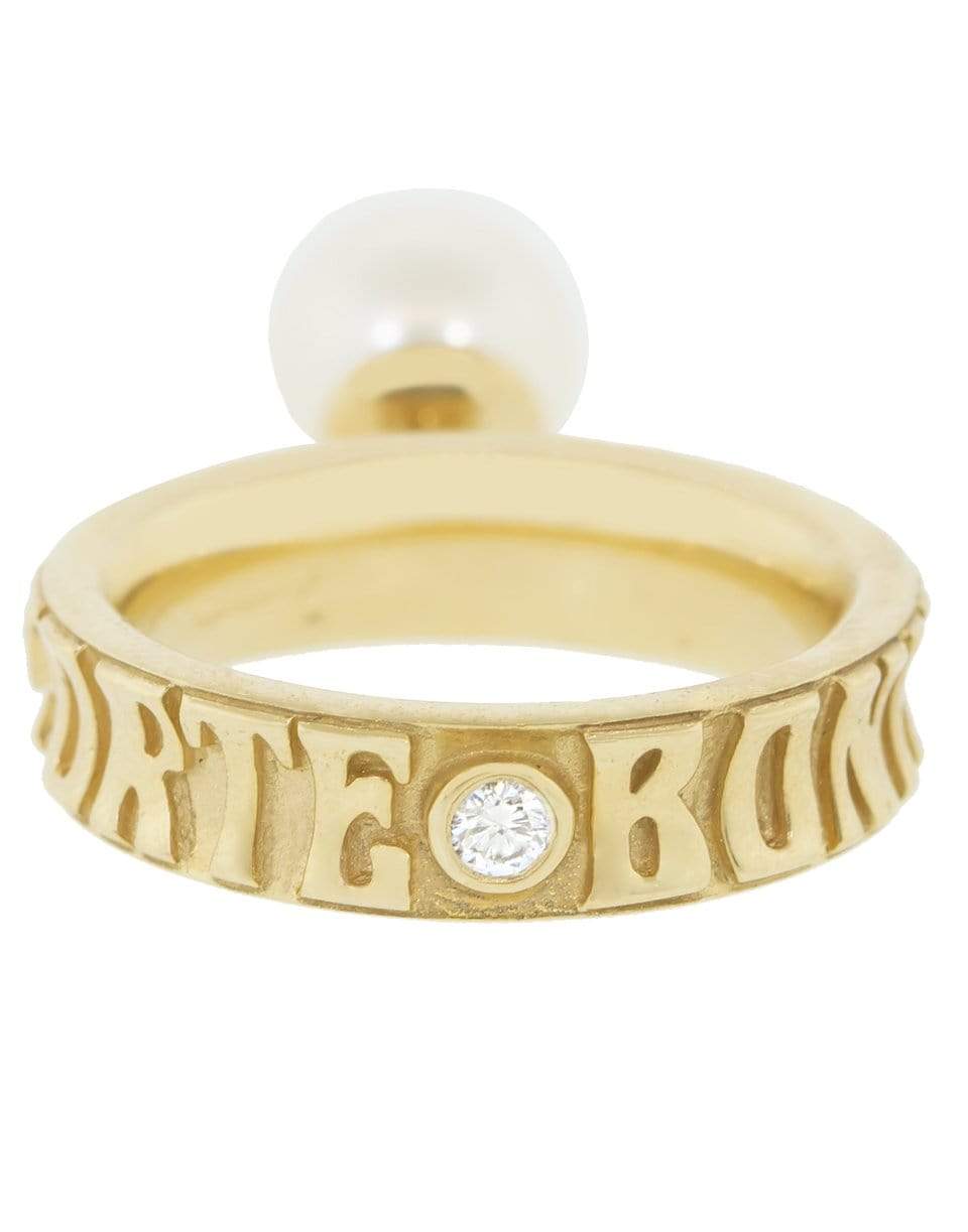 MARLO LAZ-Dancing White Pearl Ring Wide-YELLOW GOLD