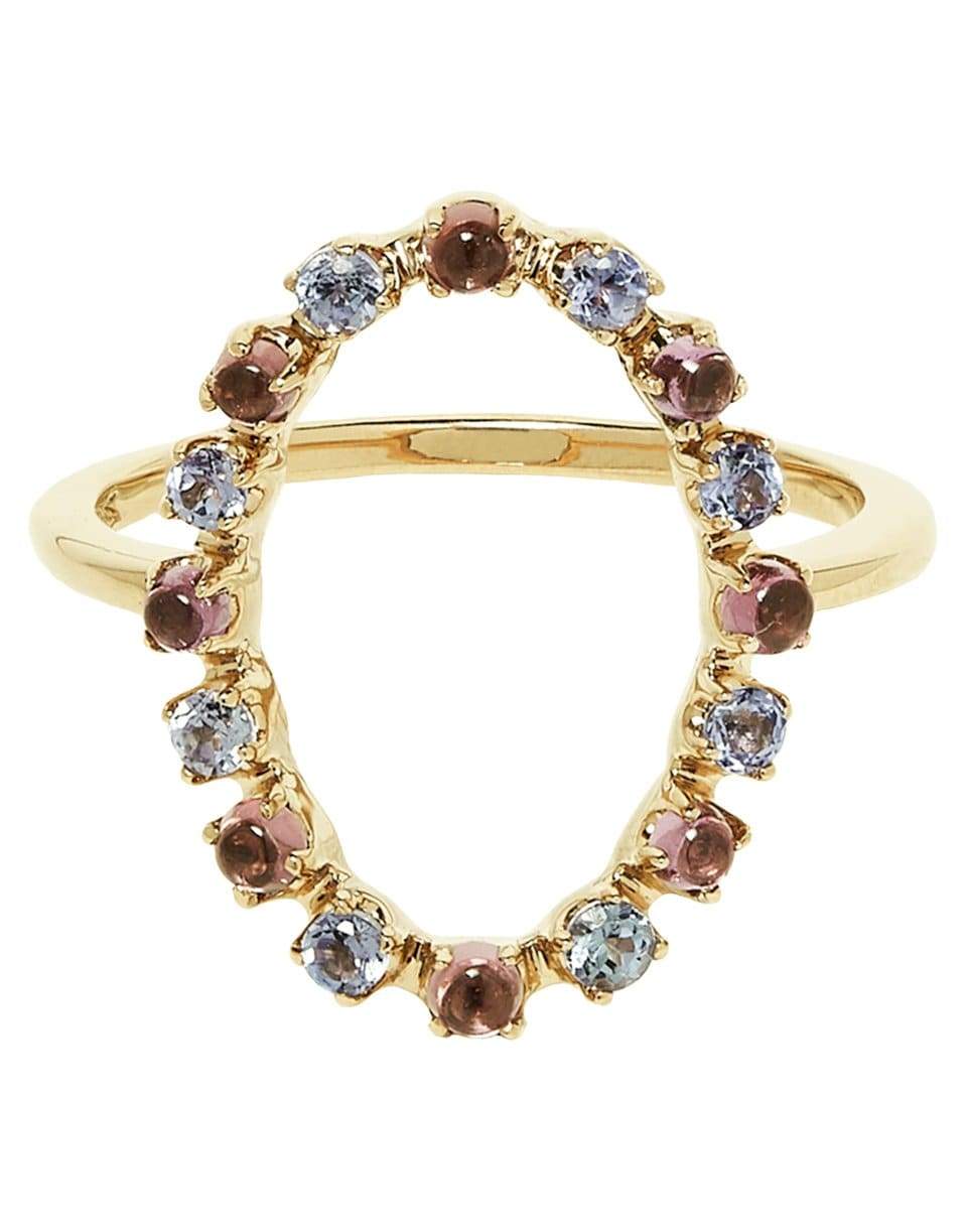 MARLO LAZ-Full Circle Tanzanite and Rhodolite Rng-YELLOW GOLD