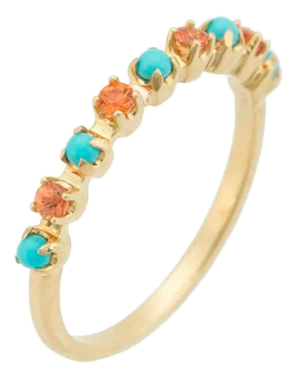 MARLO LAZ-Full Circle Turquoise and Orange Band-YELLOW GOLD