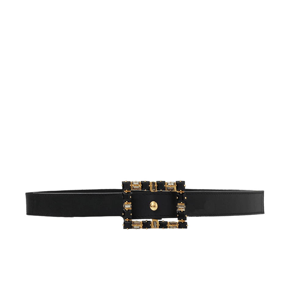 MARNI-Rhinestone Buckle Elastic Belt-