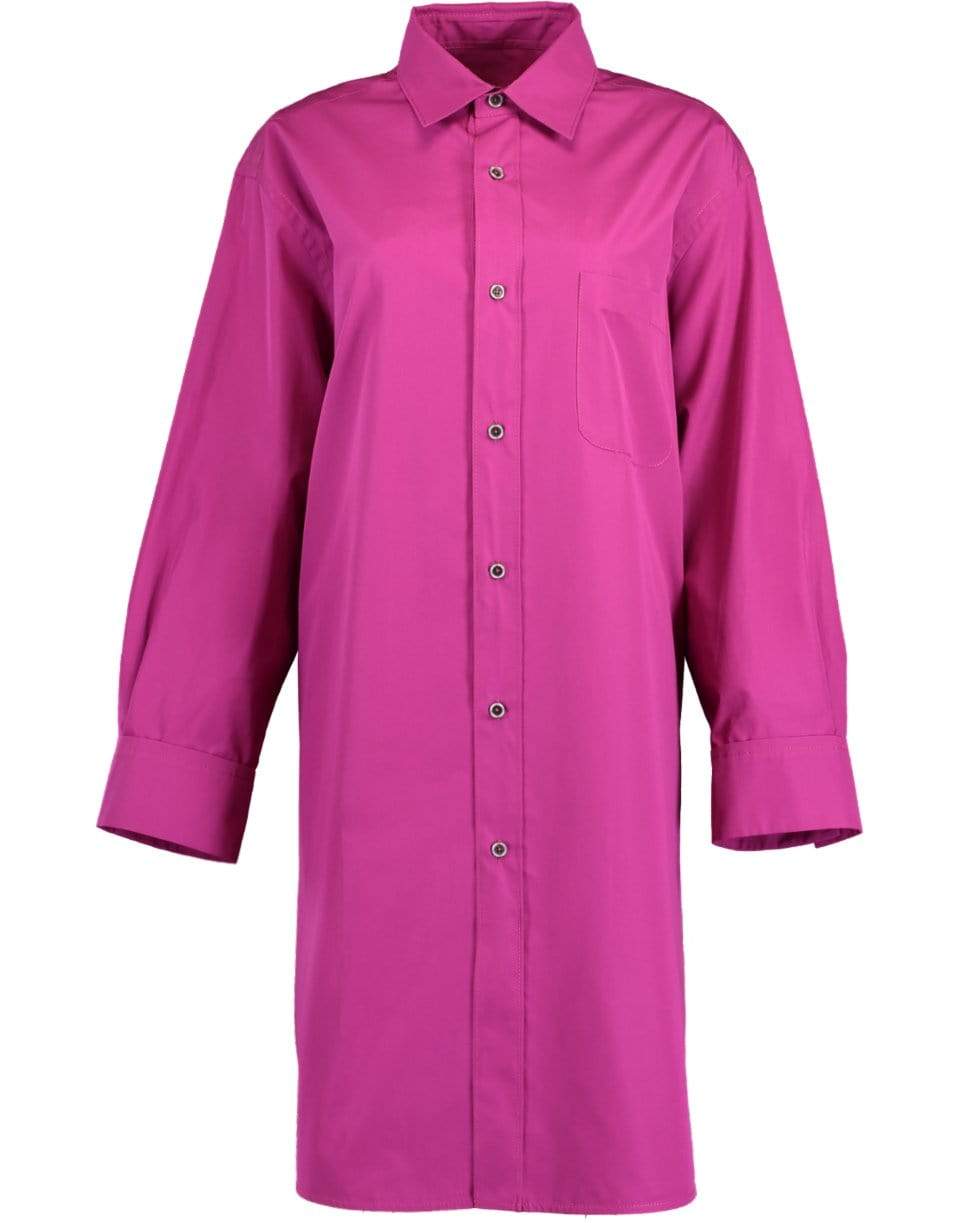 MARNI-Lavender Long Sleeve Button Front Shirt Dress-