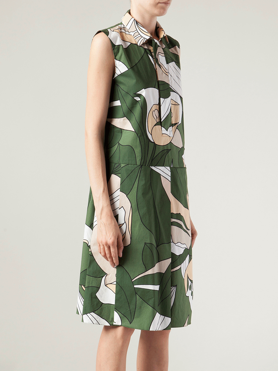 MARNI-Sleeveless Henley Shirt Dress-