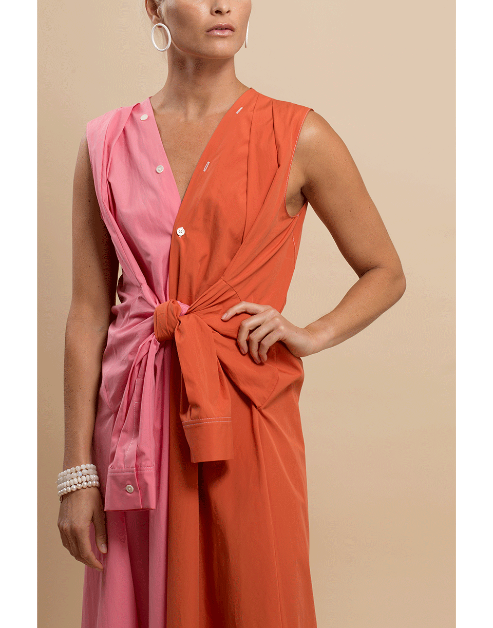MARNI-Sleeveless Two Tone Shirt Dress-