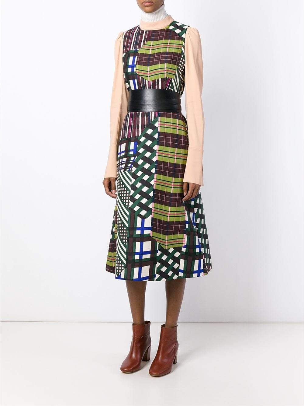 MARNI-Skyline Print Dress-STONE
