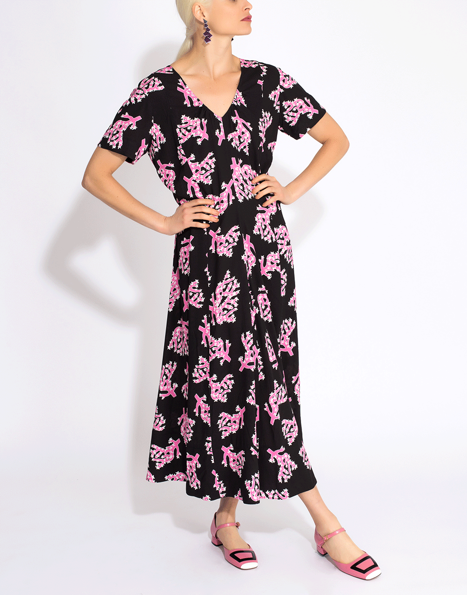 MARNI-Pink Coral Print Dress-