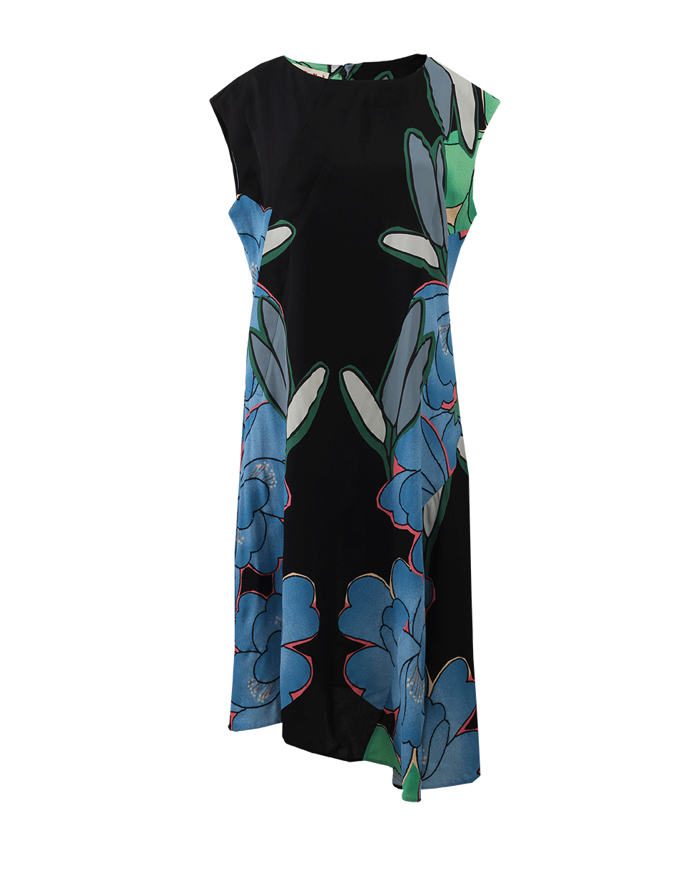 MARNI-Cap Sleeve Floral Dress-LT BLUE