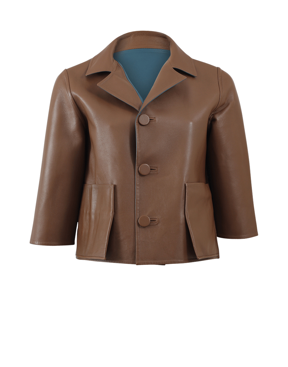 MARNI-Reversible Leather Crop Jacket-