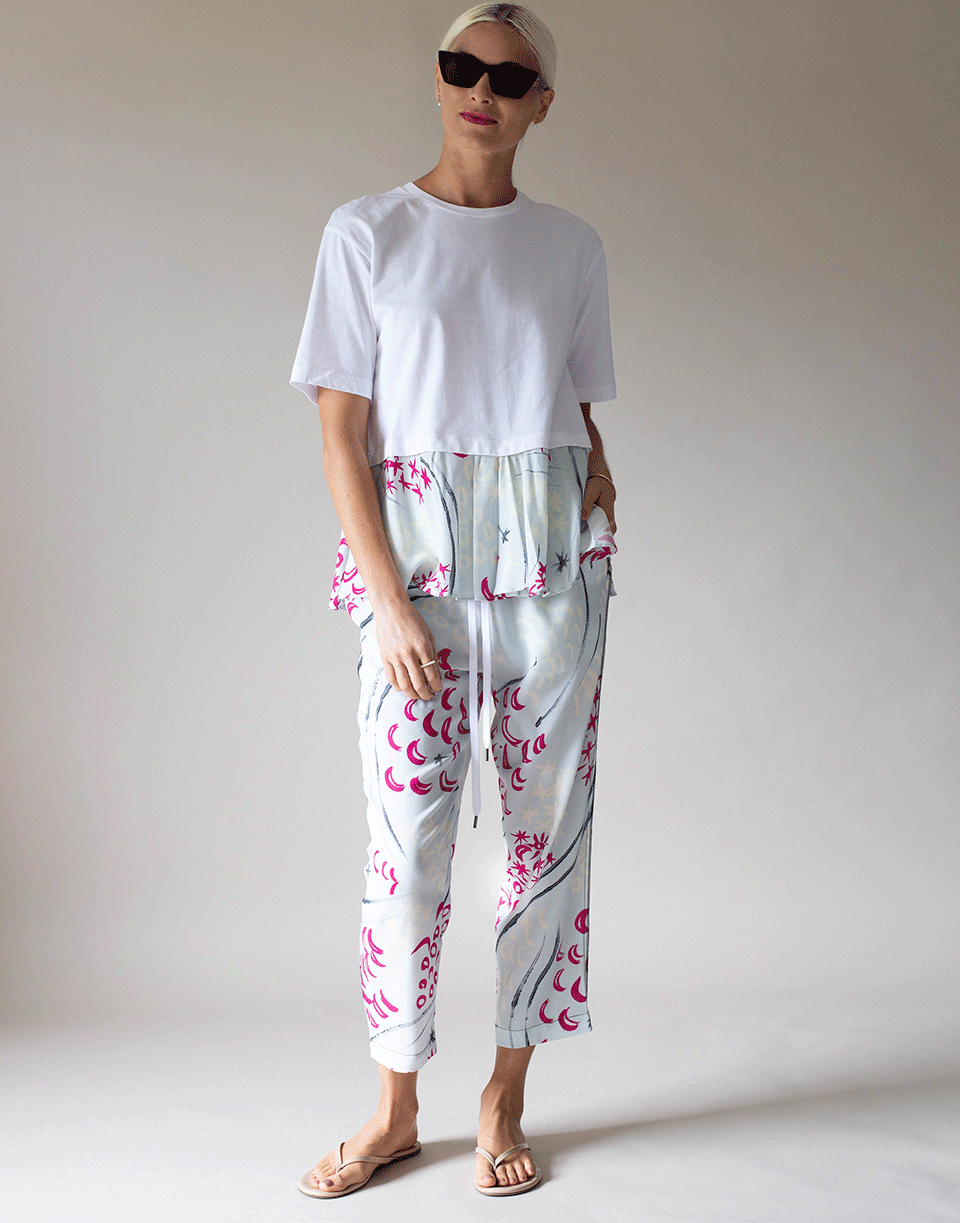 MARNI-Printed Cropped Elastic Waist Pant-