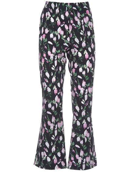 MARNI-Floral Print Cropped Trousers-