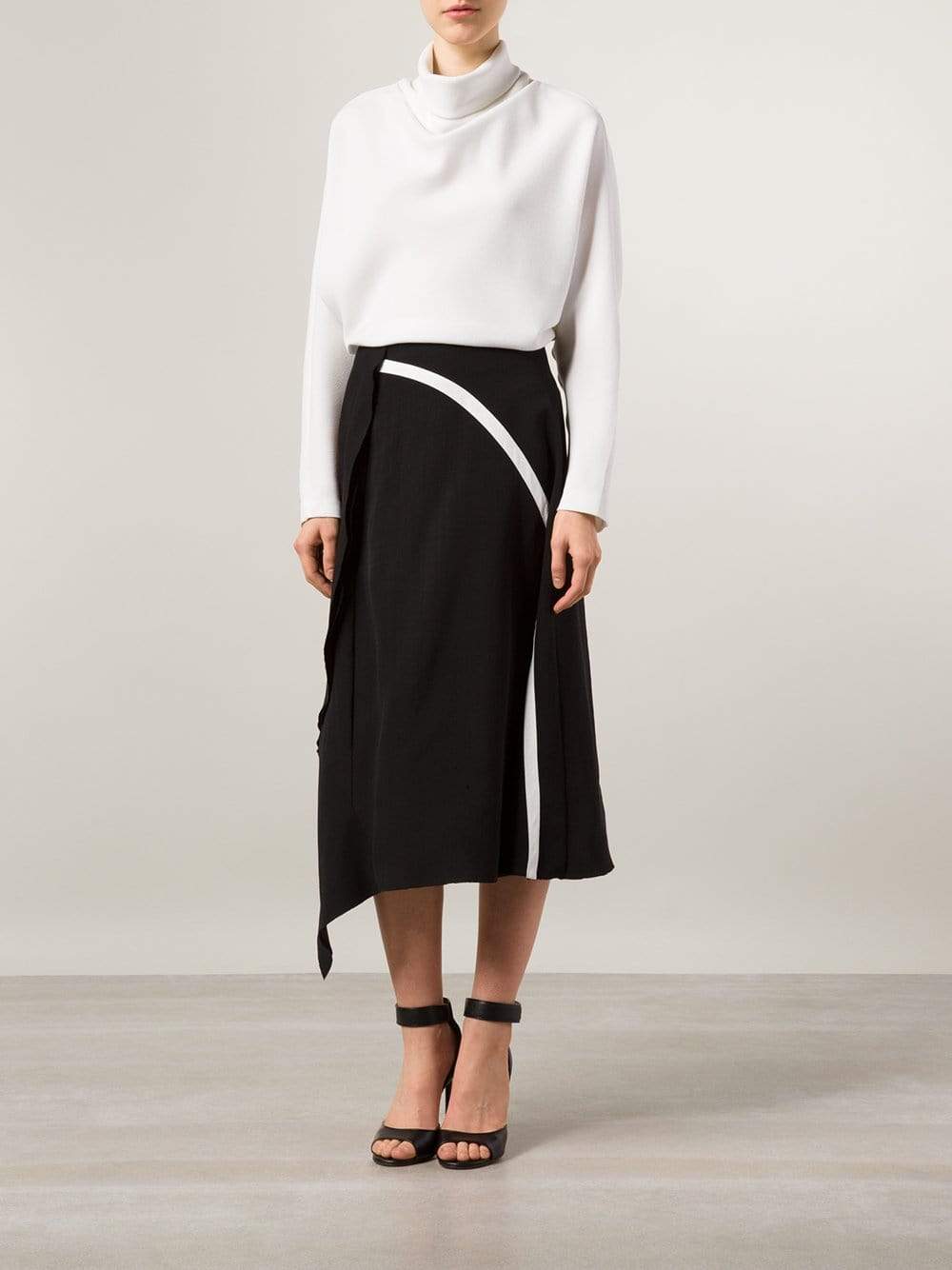 MARNI-Asymmetric Contrast Skirt-