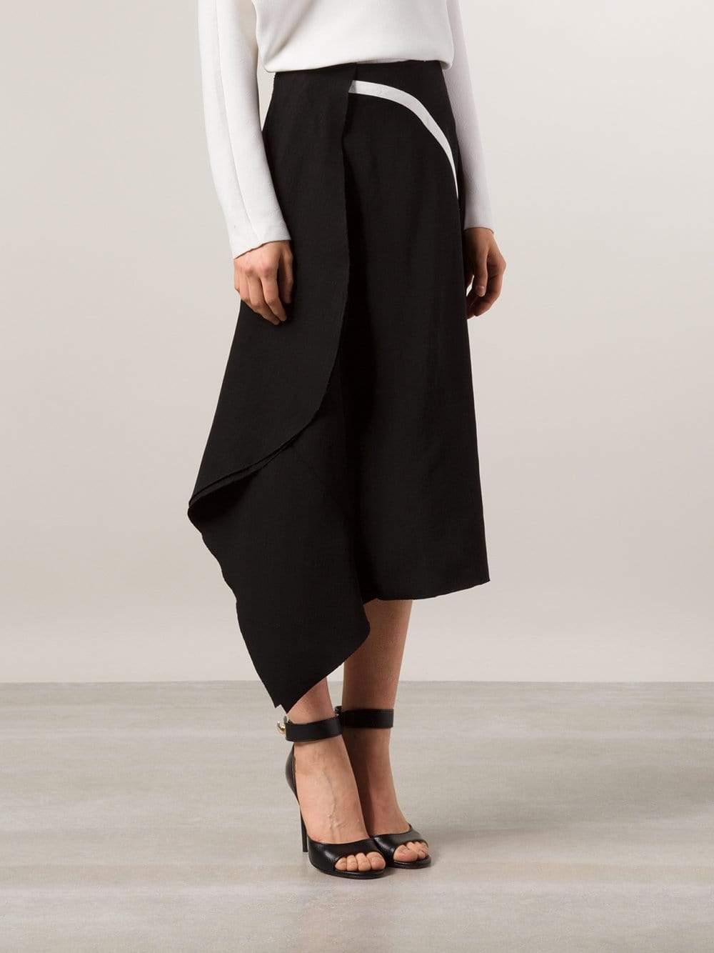 MARNI-Asymmetric Contrast Skirt-