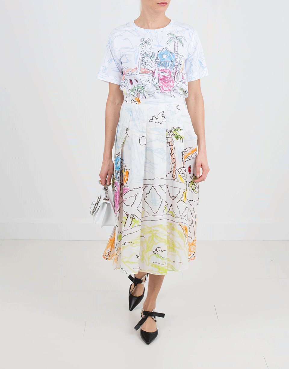 MARNI-Venice Beach Print Pleated Skirt-