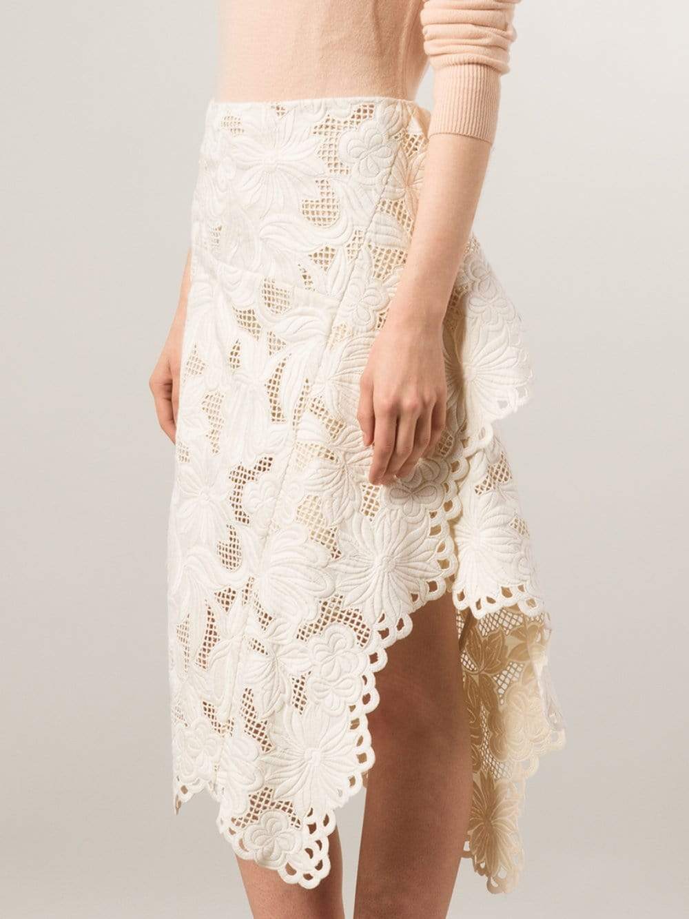 MARNI-Asymmetric Lace Skirt-