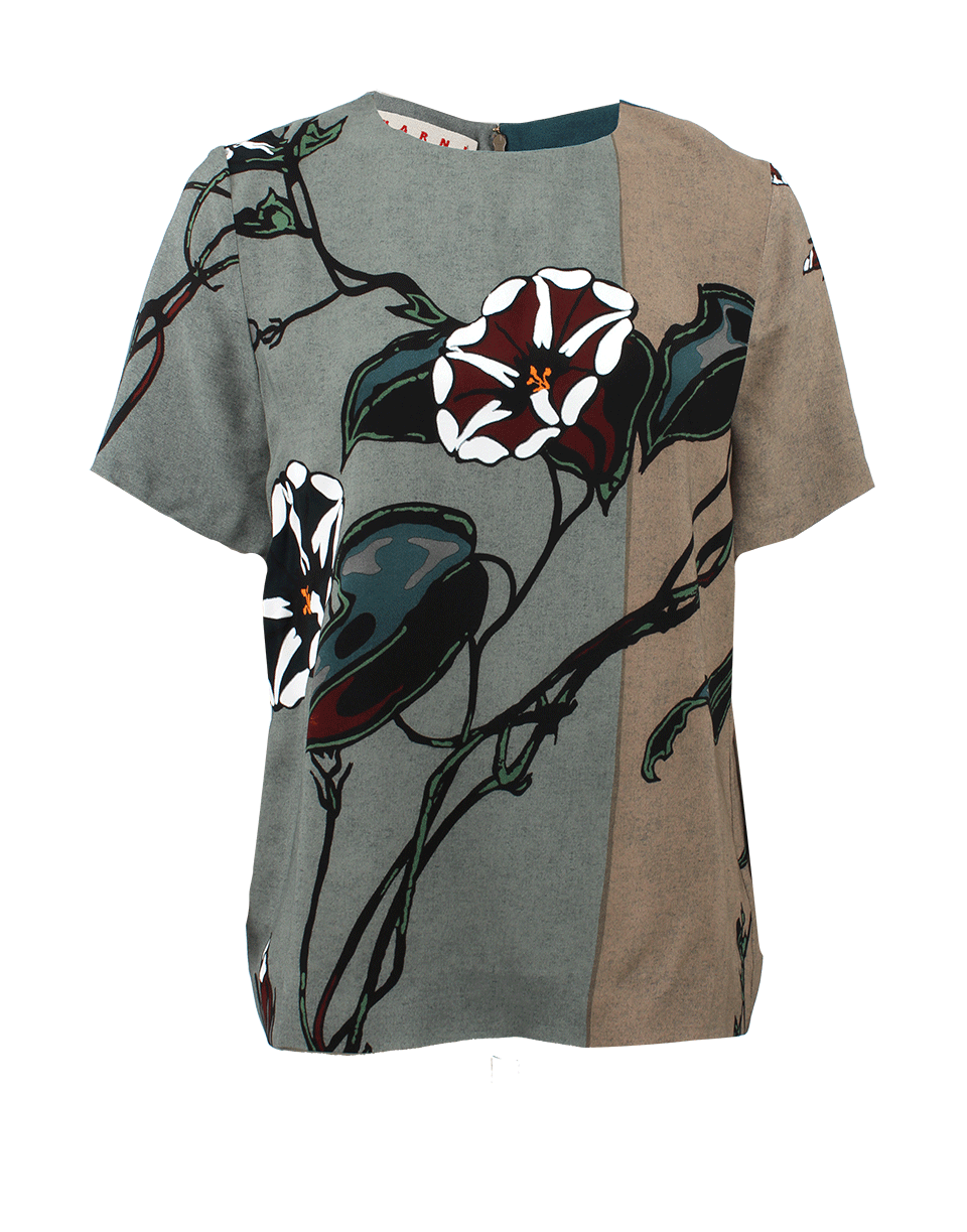MARNI-Short Sleeve Crewneck Blouse-