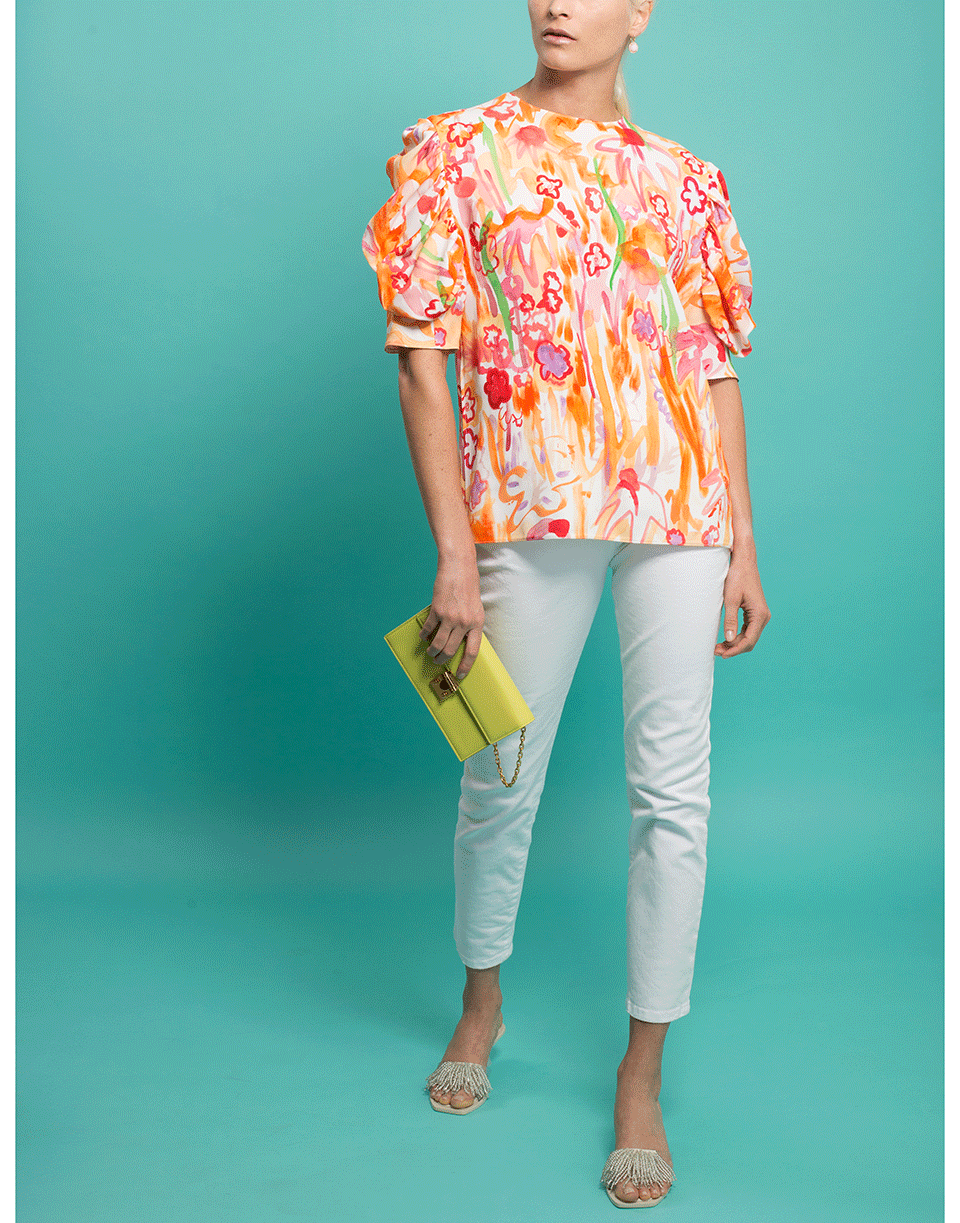 MARNI-3/4 Sleeve Abstract Print Blouse-