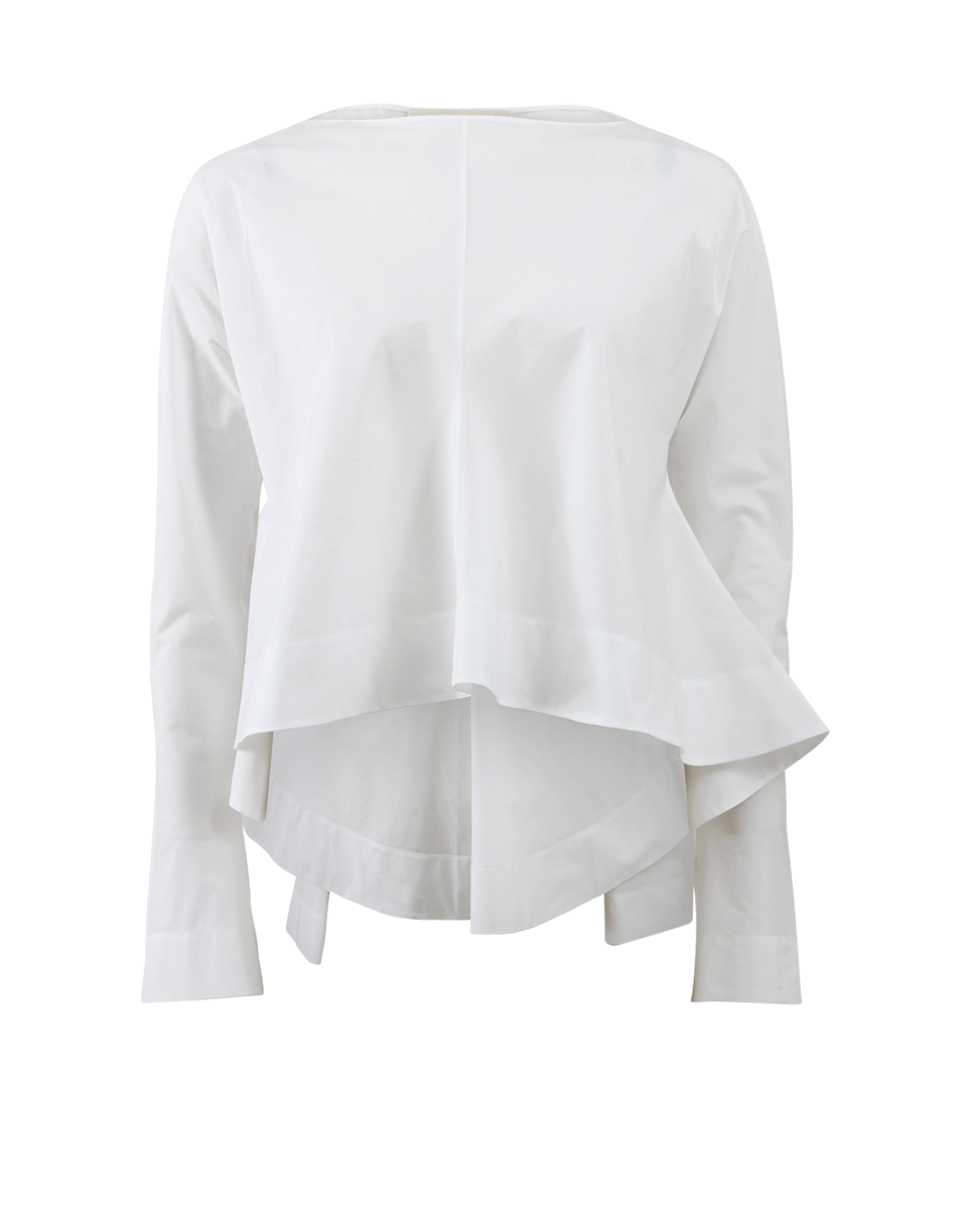 MARNI-High-Low Poplin Blouse-