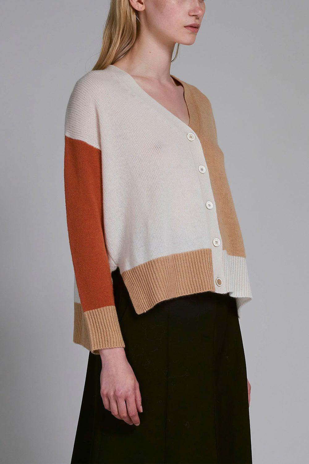 MARNI-Colour Block Cardigan - Alabaster-