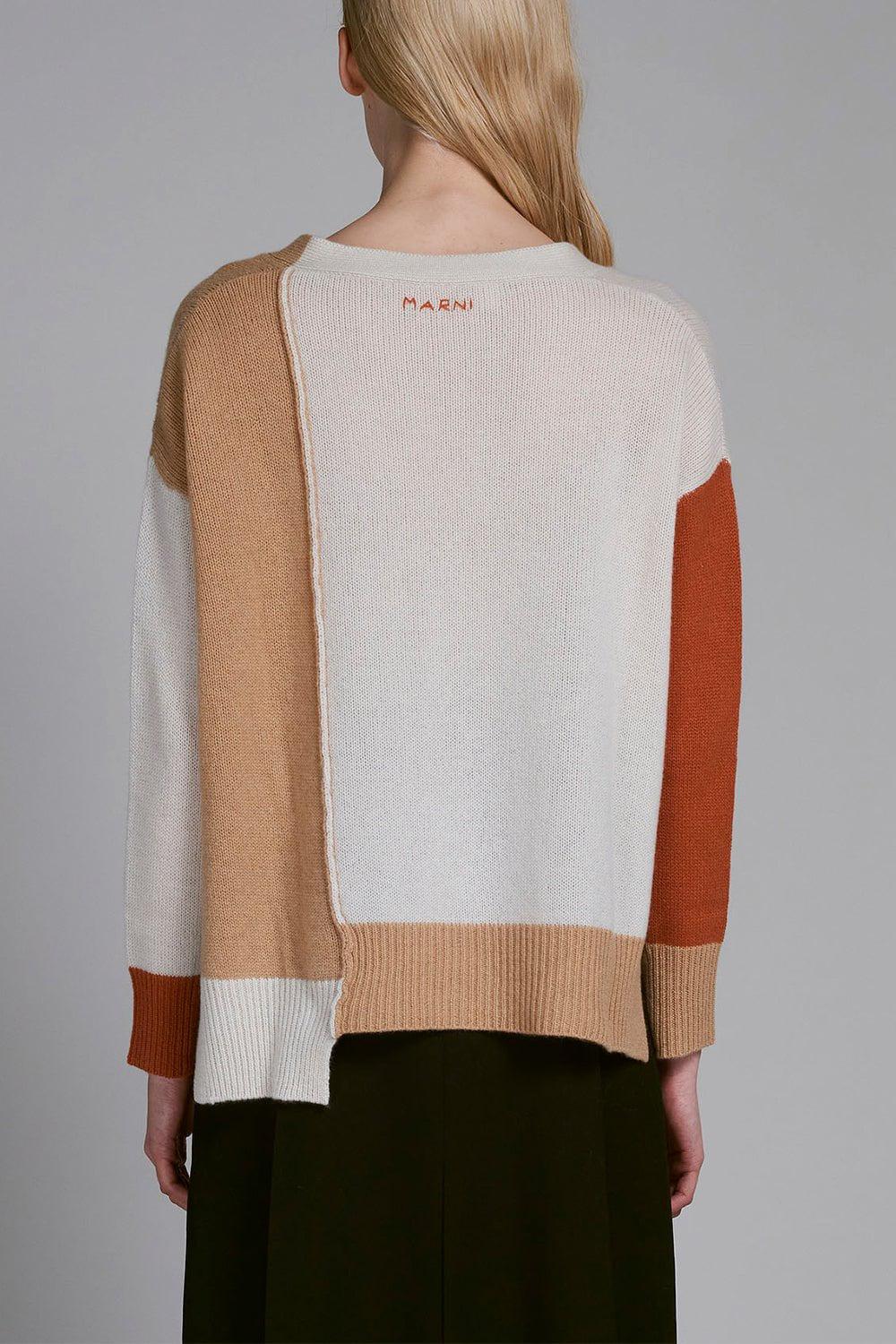 MARNI-Colour Block Cardigan - Alabaster-