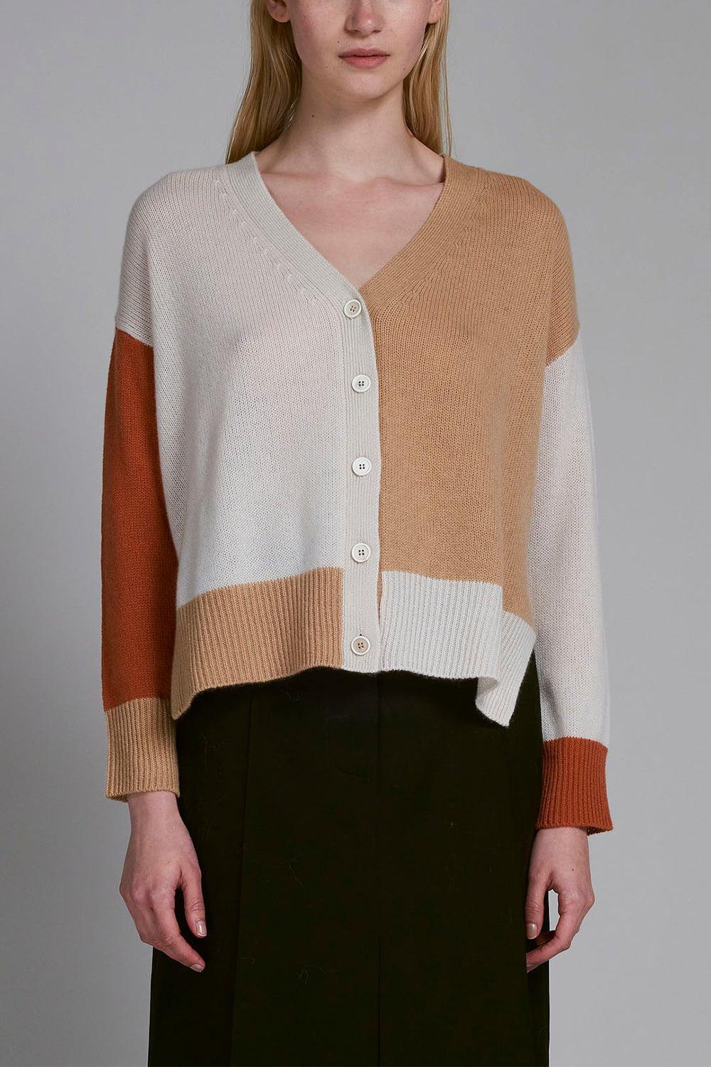 MARNI-Colour Block Cardigan - Alabaster-