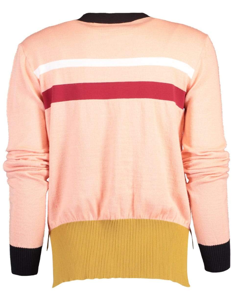 MARNI-Horizontal Striped Cardigan-PINK