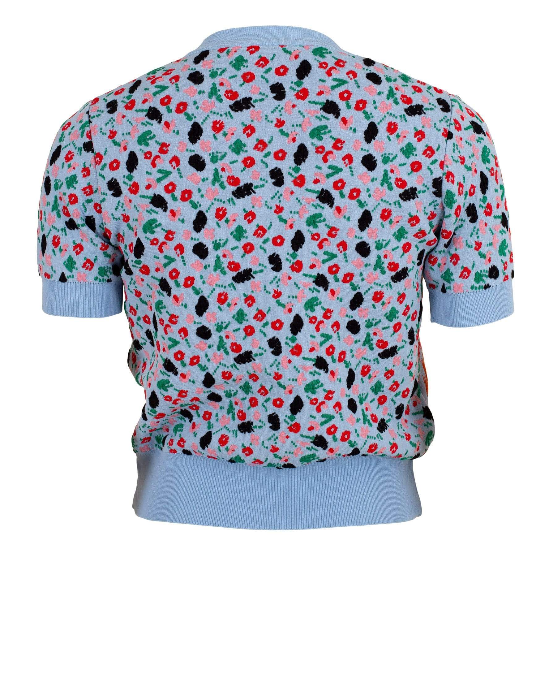 MARNI-Short Sleeve Floral Print Knit-
