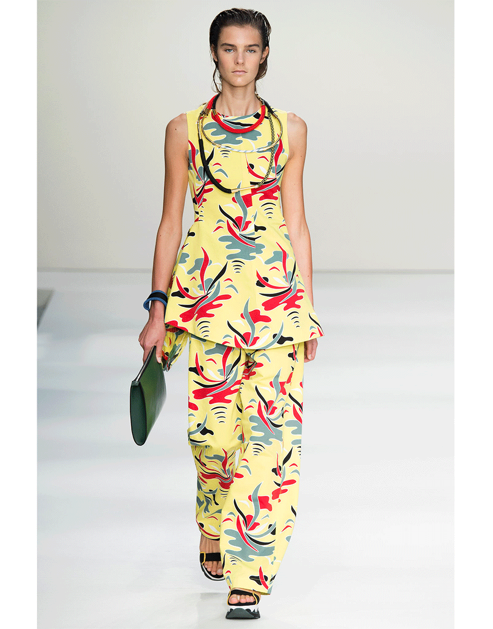 MARNI-Printed Placket Pleat Top-