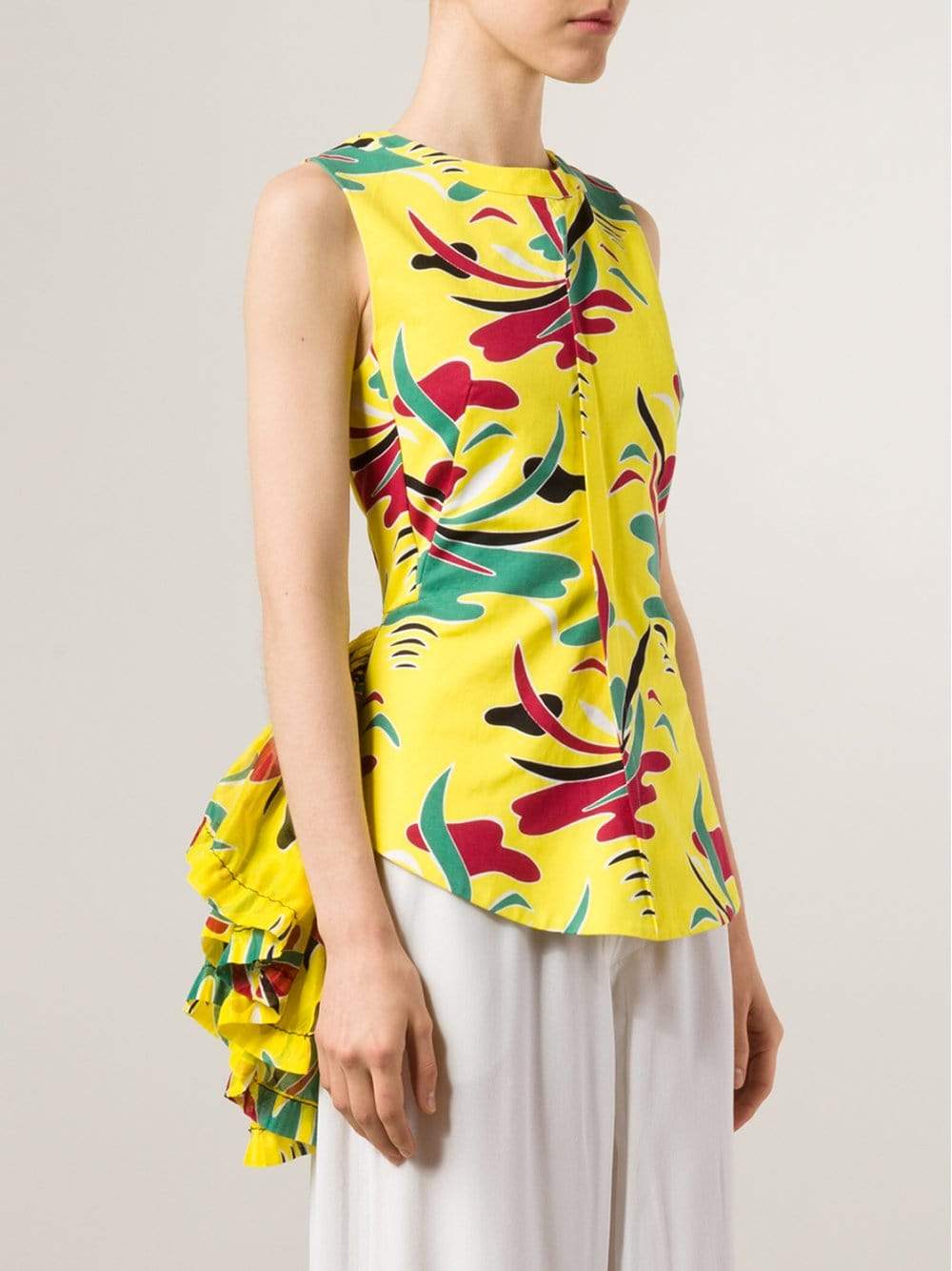MARNI-Printed Placket Pleat Top-