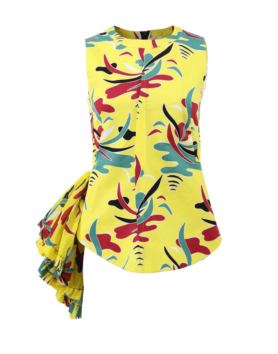 MARNI-Printed Placket Pleat Top-